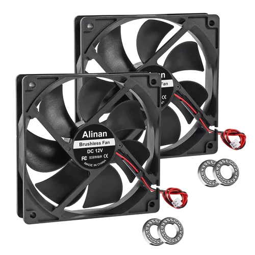 Vista 9 de Alinan 4pcs 4.724x4.724x0.984 in 5V Ventilador USB 2000RPM 66.3CFM 31.5dBA Computadora y Electrónica Ventilador de Refrigeración