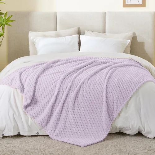 Vista 208 de BEDELITE Manta de forro polar para sofá y cama, manta decorativa de jacquard 3D de almendra, súper suave y acogedora, manta mullida cálida adecuada