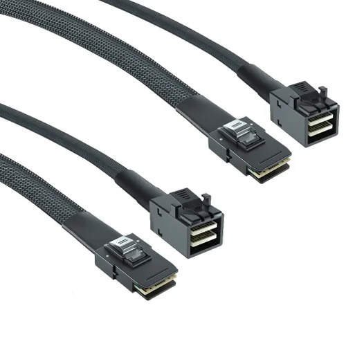 Vista 6 de H!Fiber.com Paquete de 2 cables internos Mini SAS SFF-8087 a SFF-8087, cable mini SAS interno de 1.6 ft, 36 pines, 6 Gbps, 100 ohmios
