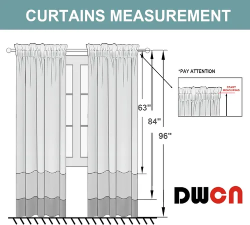 Vista 8 de DWCN Cortinas Transparentes Aqua de Voile Semitransparente con Bolsillo para Barra para Dormitorio y Sala de Estar, 36 x 36 pulgadas de Largo, Juego