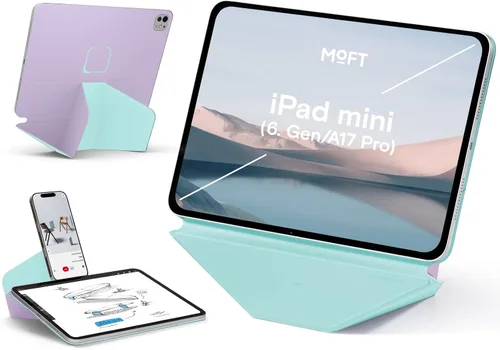 Vista 25 de MOFT Soporte dinámico para tablet compatible con iPad mini A17 Pro 2024 y iPad mini 6th A15 2021, funda magnética delgada para tablet con más de 20