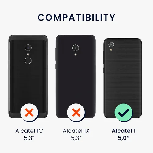 Vista 5 de kwmobile Funda compatible con Alcatel 1 (5.0") - Funda protectora de silicona TPU suave y delgada - Rosa oscuro