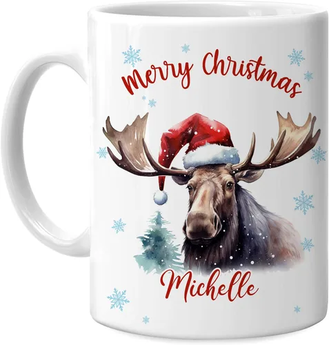 Vista 19 de Hyturtle Regalos personalizados para amantes de los osos – Taza de café de cerámica con nombre personalizado de oso con sombrero de Papá Noel