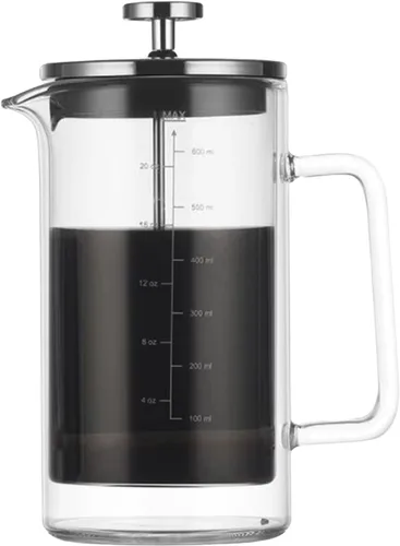 Vista 8 de Decdeal - Cafetera francesa de doble pared con vidrio de borosilicato Resistente al calor