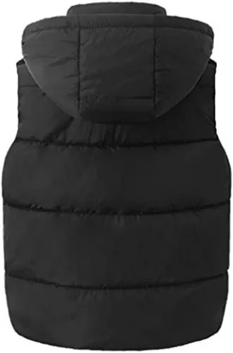 Vista 2 de Digirlsor Chaleco acolchado con capucha y cremallera para niños y niñas 5-12T