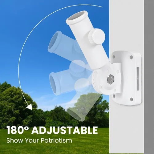 Vista 2 de Soporte ajustable para mástil de bandera, soporte para poste de bandera para exterior de la casa, aluminio resistente, soporte de montaje de poste