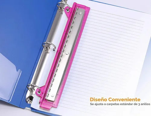 Vista 3 de Binder con anillas de Bostitch 3 agujeros, 5 hojas, varios colores (RBHP-4C)