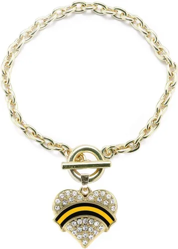 Vista 20 de Inspired Silver - Pulsera de oro con dije de corazón pavé con joyas de circonita cúbica