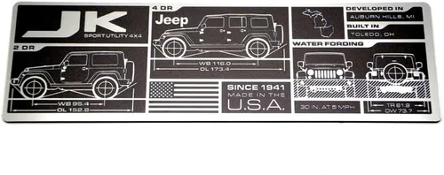 Vista 8 de Placa de datos Jeep® (Cherokee (XJ))
