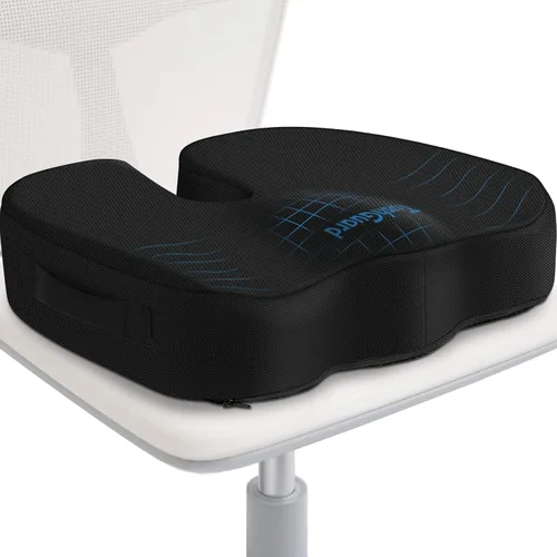 Vista 12 de Cojín de asiento para silla de oficina de espuma viscoelástica antideslizante, cojín de escritorio para la espalda, coxis, ciática, alivio del dolor