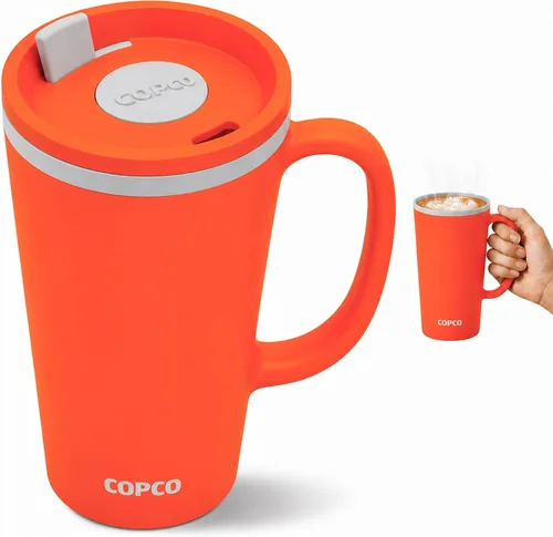 Vista 10 de Copco - Taza de café con cono de 16 onzas, mango y tapa resistente a Azul