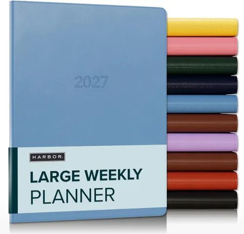 Vista 14 de Harbor Agenda semanal y mensual grande 2025-2026 – Agenda con calendario y cuaderno, piel sintética duradera, 192 páginas, tapa blanda