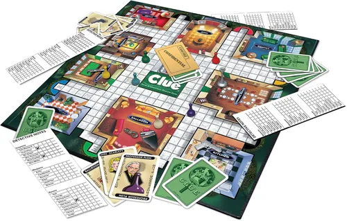 Vista 4 de Jego de mesa de misterio de Winning Moves Clue Edición clásica, ninguno , Multicolor con armas de metal, 3 a 6 jugadores, a partir de 8 años