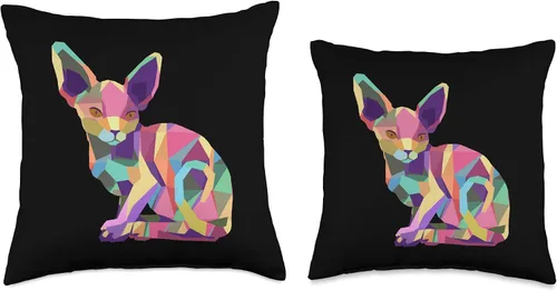 Vista 3 de Sphynx Cat Gifts - Cojín para mujer, diseño de gato con esfinge, 16.0 x 16.0 in, multicolor