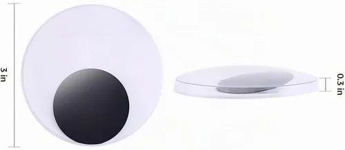 Vista 3 de DECORA Ojos Saltones Móviles de Plástico de Gran Tamaño de 3 Pulgadas con Autoadhesivo para Manualidades, Juego de 4 Cd086s1p1