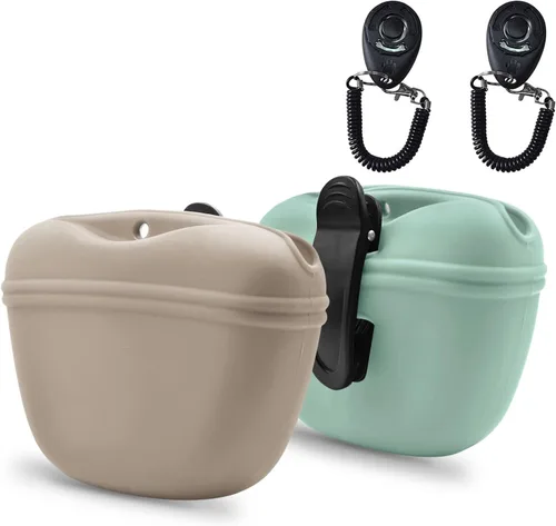 Vista 26 de AUDWUD - Bolsa de silicona para perros con cierre magnético con clip seguro Upgraded clip keeps your treat pouch secure during training.Magnetic