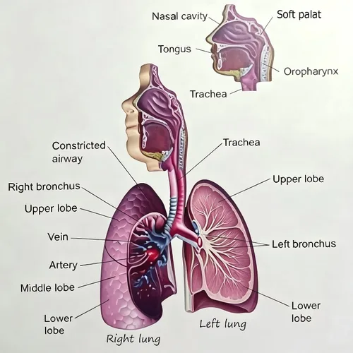 Vista 13 de Modelo 4D, modelo de pulmón respiratorio enseñanza con cabeza y pulmones, herramientas prácticas de estudio de modelos 3D para estudiantes