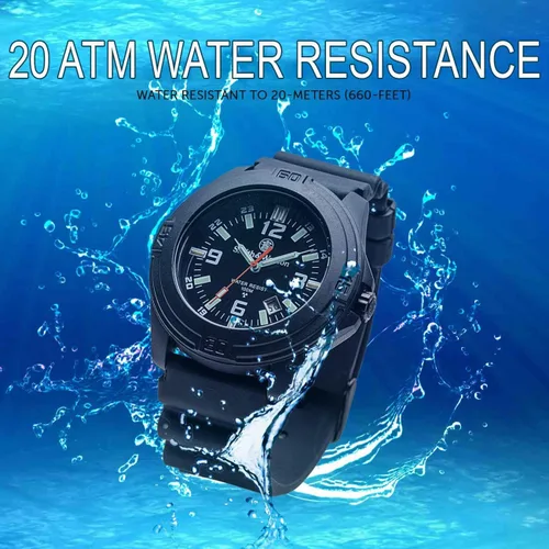 Vista 6 de Smith & Wesson Men's Watch, Soldier Tritium, 10ATM, H3 Precision Quartz, Tactical-Tough Military Watch, 43mm