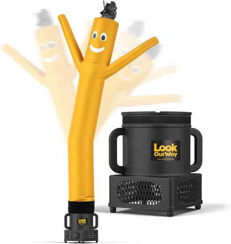 Vista 26 de LookOurWay Air Dancers - Hombre inflable de baile alocado de 7 pies de altura con soplador Sky Dancer - Hombre bailando publicitario inflable negro