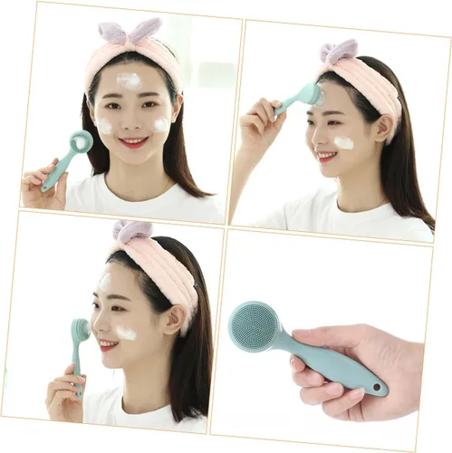 Vista 3 de EXCEART 1 Unidades Cepillo de limpieza facial Cepillo exfoliante manual Cepillo facial de repuesto de silicona Cepillo facial Cepillo de lavado