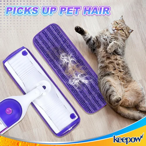 Vista 7 de KEEPOW - Almohadillas de repuesto reutilizables para mopa eléctrica compatibles con Swiffer PowerMop Power Mop Mopping Pad Refills for Wood Floor