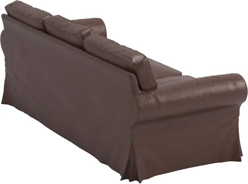 Vista 4 de Ektorp - Funda de repuesto para sofá de 3 asientos hecha a medida para IKEA Ektorp (cuero sintético marrón nuevo)