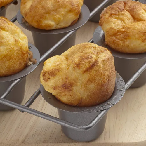 Vista 5 de Fox Run Molde Antiadherente para Popovers, Molde para Pudín Yorkshire de 6 Tazas, Gris