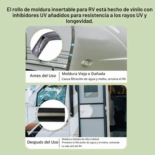 Vista 4 de Cubierta de tornillo de moldura de vinilo negro de 1 pulgada para caravana, barco, cámper, remolque de viaje (25 pies)