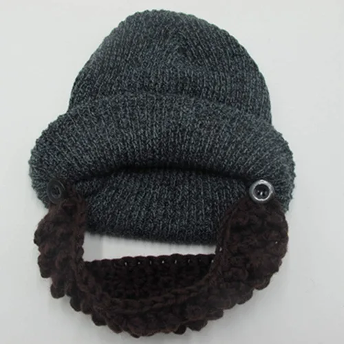 Vista 2 de YEKEYI Gorro de barba loco unisex de punto divertido gorro de Halloween máscara de viento