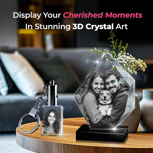 Vista 8 de 3D innovation Foto de cristal 3D, regalos conmemorativos personalizados para mamá, papá, esposa, hombres, mascotas, detalle de cristal grabado