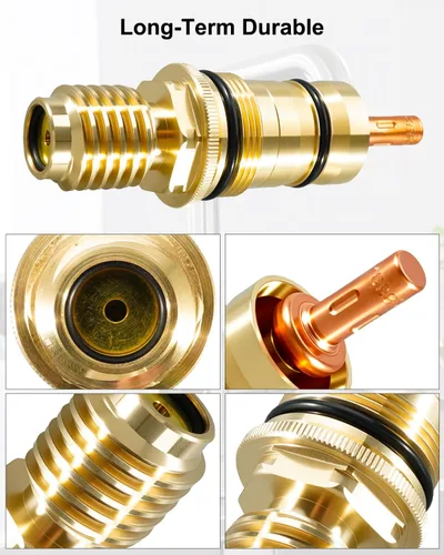 Vista 4 de 47050000 Cartucho termostático de 1/2 pulgada apto para válvula de agua Grohe, grifo de bañera y ducha, elemento térmico, latón