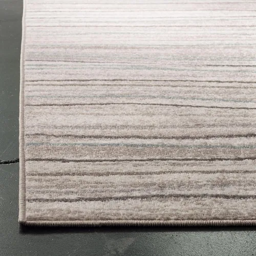 Vista 3 de SAFAVIEH Amsterdam Collection AMS111A - Alfombra para pasillo, 2 pies 3 pulgadas x 8 pies, color crema y beige, diseño moderno de ondas a rayas,