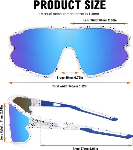 Vista 4 de MARIDA Kids Sunglasses Youth Baseball Sun Glasses, UV400 Protection Sports Cycling Glasses for Youth Boys Girls 10-16