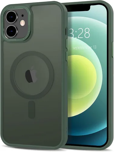 Vista 195 de Anuck - Funda magnética para iPhone 11 compatible con MagSafe, carcasa trasera mate translúcida dura, borde de TPU, delgada, resistente a impactos