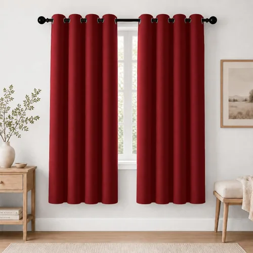 Vista 142 de Cortinas de oscurecimiento de habitación de 84 pulgadas de largo para dormitorio, sala de estar, cortinas térmicas aislantes con ojales