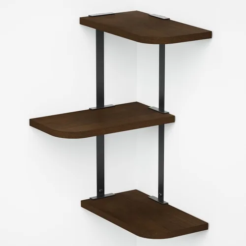 Vista 10 de Love-KANKEI Estante esquinero grande de 3 niveles, madera maciza y soporte