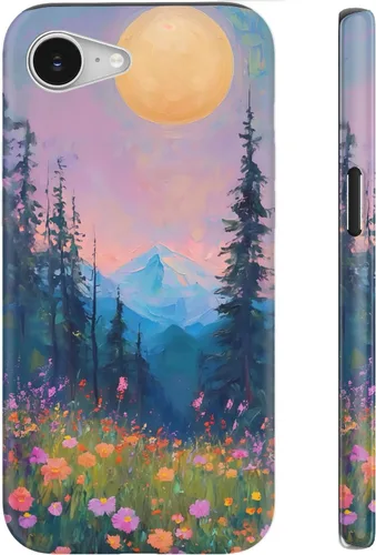 Vista 116 de Funda para iPhone 12 Mini, compatible con carga inalámbrica, protección de doble capa con elegante diseño de flores silvestres, silicona suave +
