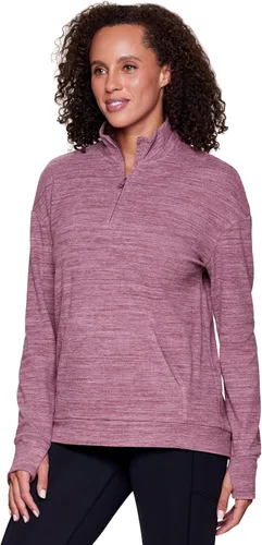 Vista 3 de Avalanche Sudadera con cremallera de 14 para mujer, ligera, con cremallera parcial y cuello alto falso
