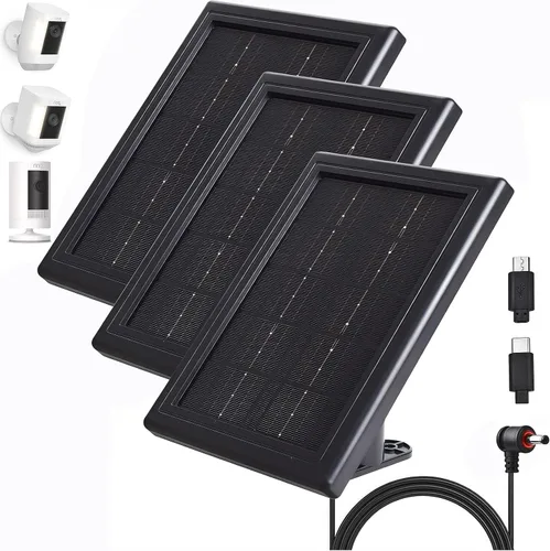 Vista 11 de Cargador de panel solar para cámara Ring, cargador solar 5V 3.5W compatible con batería de cámara Ring Stick Up Cam para vigilancia inalámbrica