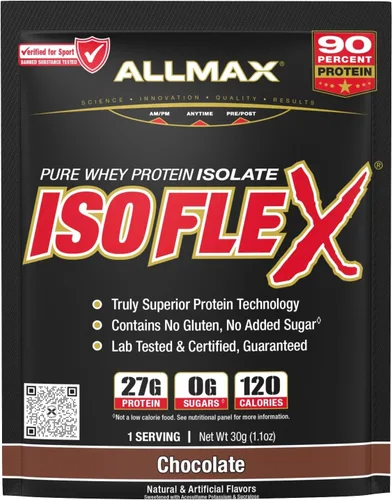 Vista 14 de ALLMAX Nutrition - ISOFLEX Polvo de Proteína de Suero, Proteína de Suero Aislada, 27g de Proteína, Pastel de Cumpleaños, 2 lb