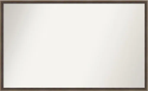 Vista 83 de Amanti Art Brown Bathroom Mirror for Over Sink, 21x33 Custom Made Hardwood Wedge Mocha Rectangle Vanity Mirror, Large Modern Wood Frame, Hangs