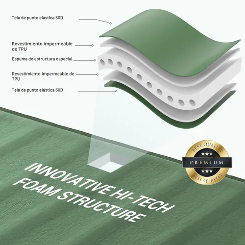 Vista 2 de Elegear Colchoneta autoinflable de aire y espuma, colchón de camping de espuma viscoelástica ultragruesa de 4" con bomba eléctrica incorporada