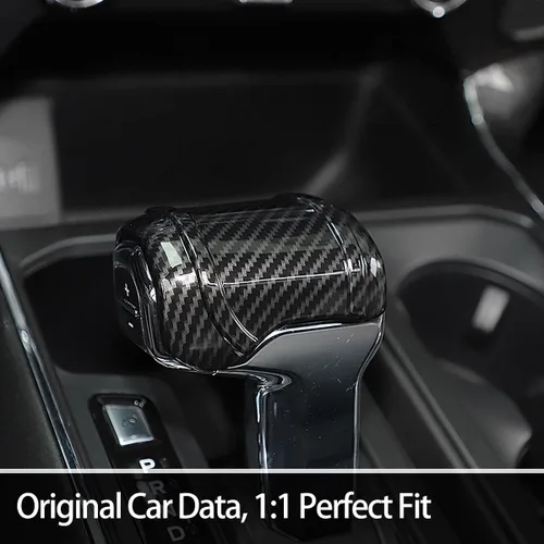 Vista 2 de GZXinWei Panel decorativo para pomo de palanca de cambios de fibra de carbono, accesorios decorativos para Ford F150 y Raptor 2021 2022 2023 2024