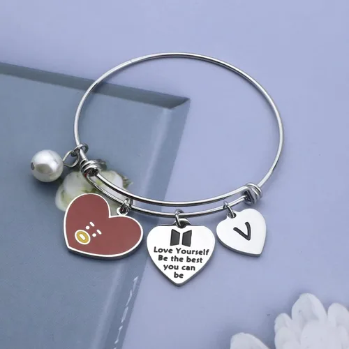 Vista 4 de Army Gifts Love Yourself Be The Best You Can Be Bracelet Inspirational Gift Star Lover Jewelry Star Fans Gift Music Lover Gifts