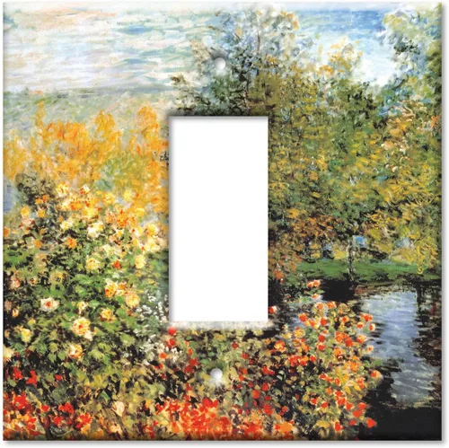 Vista 15 de Art Plates - Cubierta de placa de interruptor en blanco de dos bandas - Monet: Stiller Winkel - (Hecho en EE. UU.)