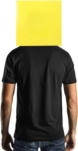Vista 2 de InCogneato - Caja de disfraz de Brickman macho, color amarillo