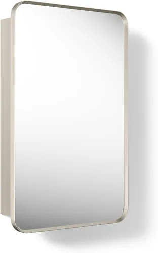 Vista 19 de Kohler 35573-BNL Verdera® - Espejo de gabinete de medicina enmarcado, diseño cápsula, interior espejado, gabinete de baño, estantes de vidrio