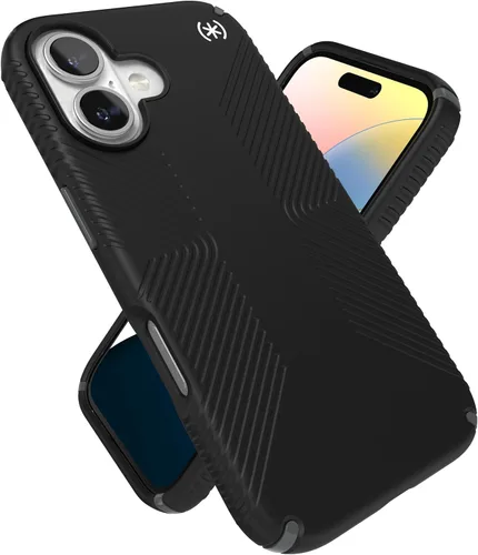 Vista 28 de Speck Presidio LUX - Funda para iPhone 17, compatible con MagSafe, funda protectora delgada, color negro desvanecido/gris pizarra/blanco