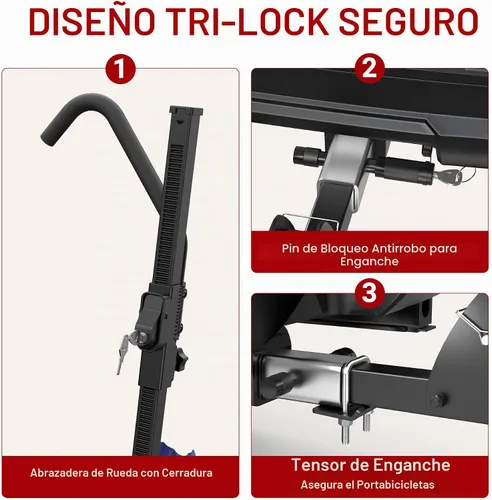 Vista 8 de MOSTPLUS 2-Bike Hitch Ebike Rack with Loading Ramp Fits 2" Receiver 170lbs