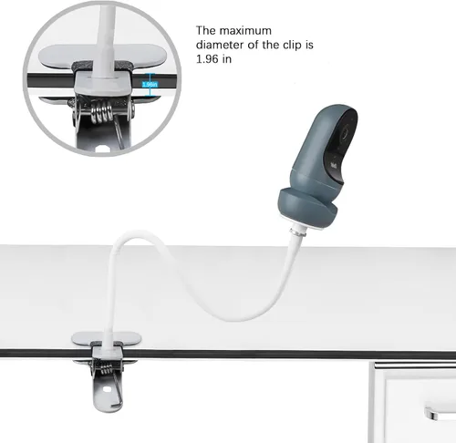 Vista 3 de HOLACA Soporte de clip flexible para Owlet Cam 2 y Owlet Cam Baby Monitor Soporte de cámara con agujero roscado de 1/4 y montaje ajustable de 360